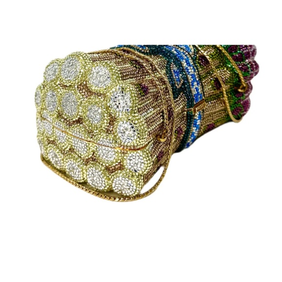 Authentic Judith Leiber Crystal Asparagus Minaudière - Picture 6 of 16